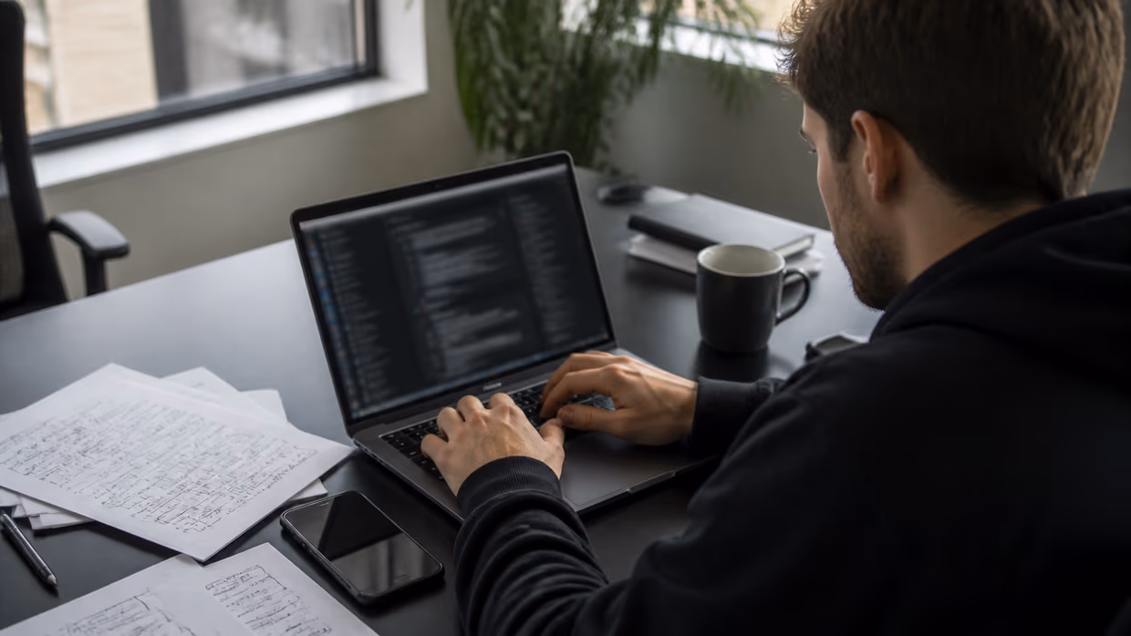 individual analyzing dark web hacker profiles